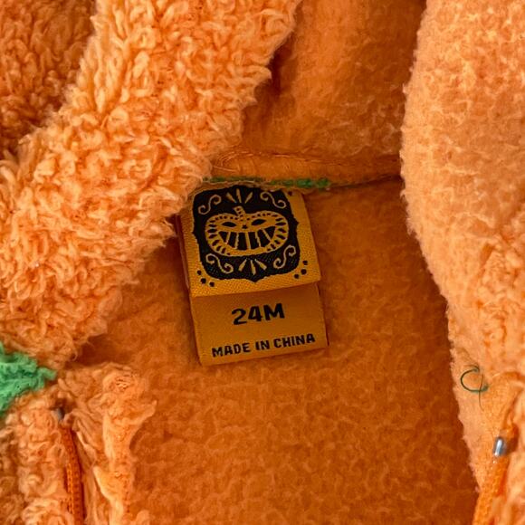 Halloween Baby‎ Size 24Mo. One Piece Pumpkin Fleece Zip Up - Picture 4 of 4